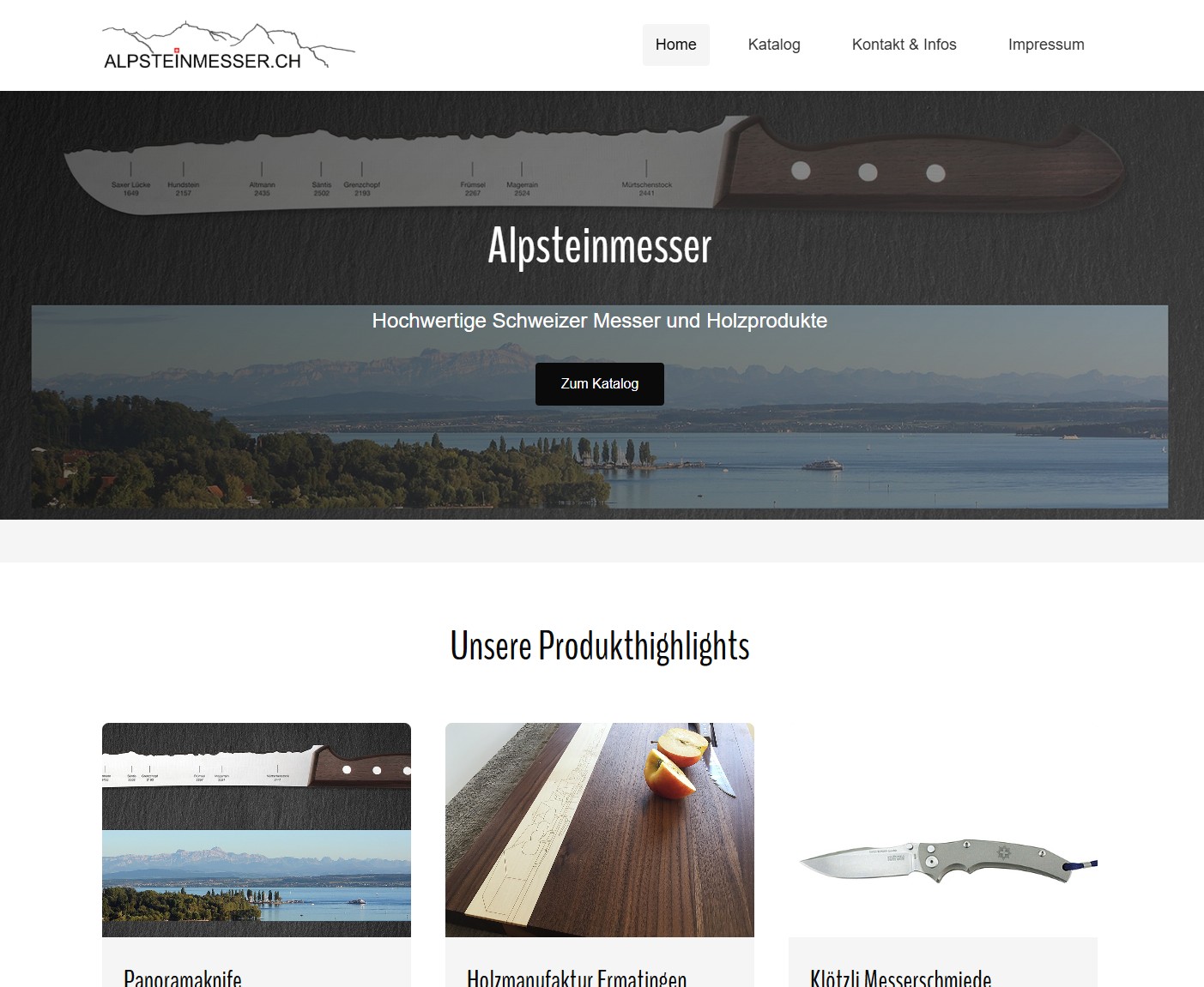 alpsteinmesser.ch – Webseite mit Katalogfunktion und Marktdaten, realisiert von GeComm-IT
