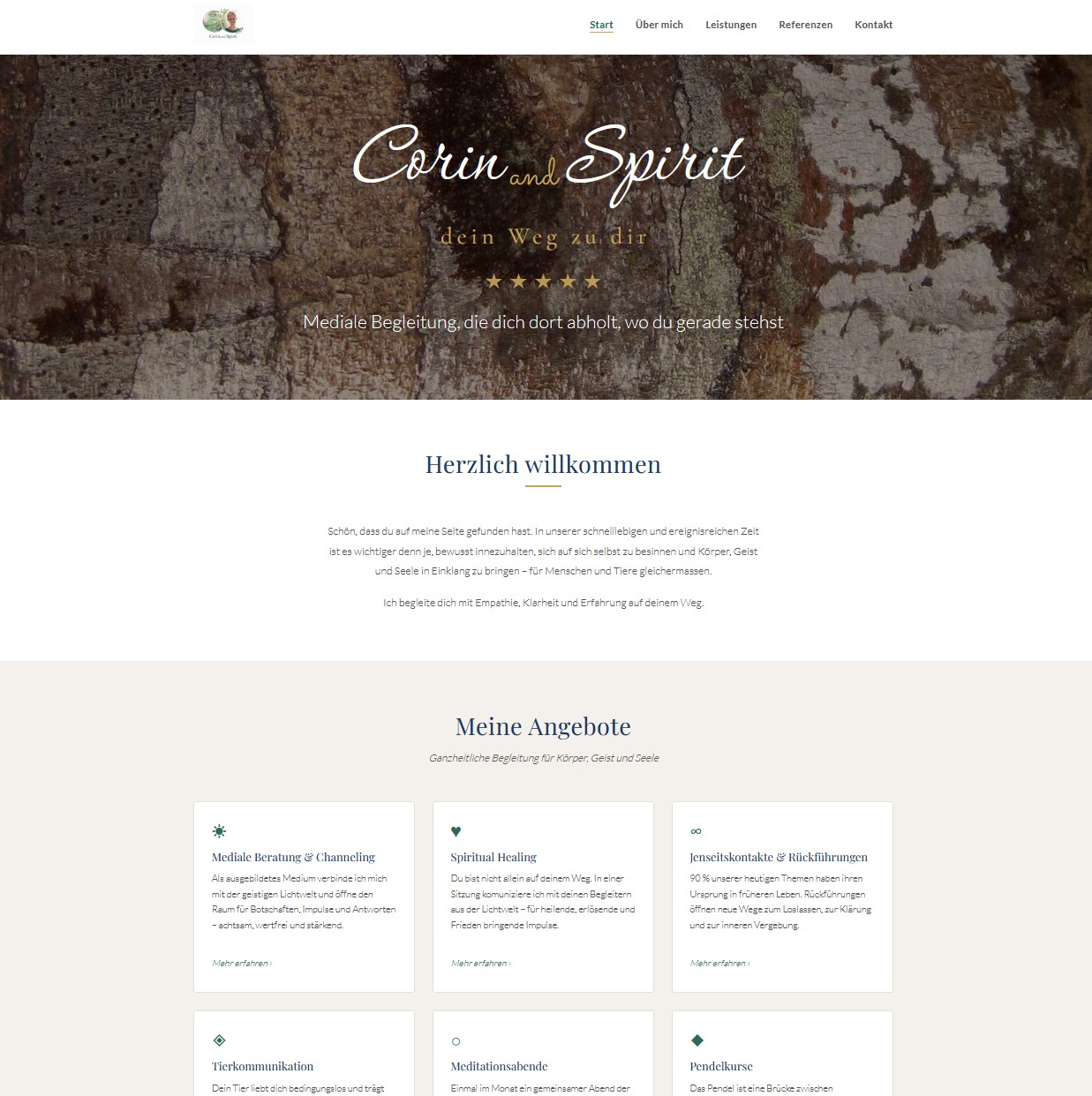 corin-and-spirit.ch – Webseite für Corin & Spirit, realisiert von GeComm-IT